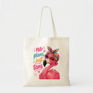 Tote Bag Pas de projets, juste des bronzages - Flamant rose
