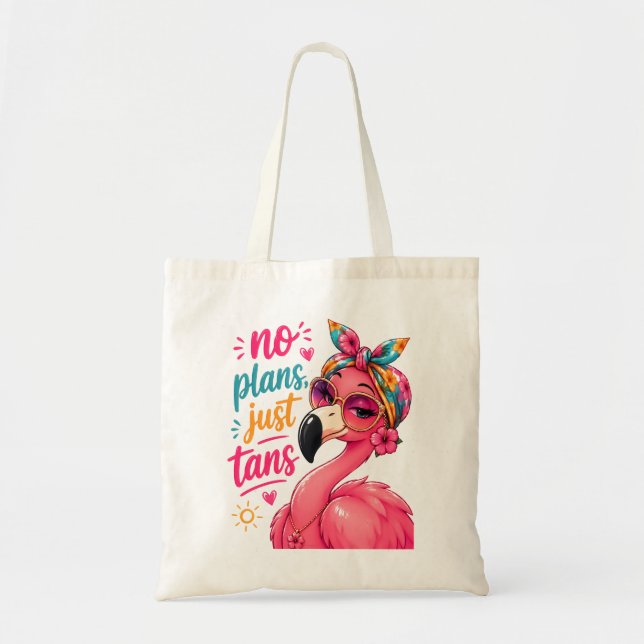 Tote Bag Pas de projets, juste des bronzages - Flamant rose (Devant)