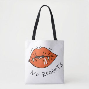 Tote Bag Pas de Regrets Red Lips Anti-Valentine