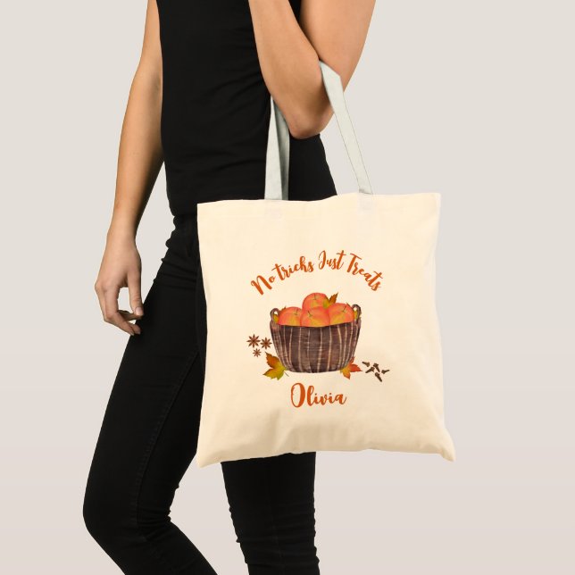 Tote Bag Pas de trucs juste traiter Halloween personnalisée (Devant (produit))