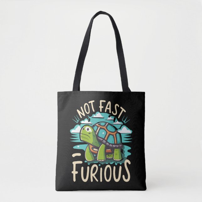 Tote Bag pas rapide, juste tortue furieuse (Devant)