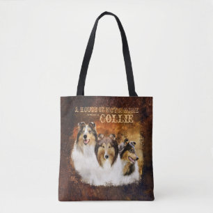 Tote Bag Pas une maison avec Collie, Portrait & Scène, Pays
