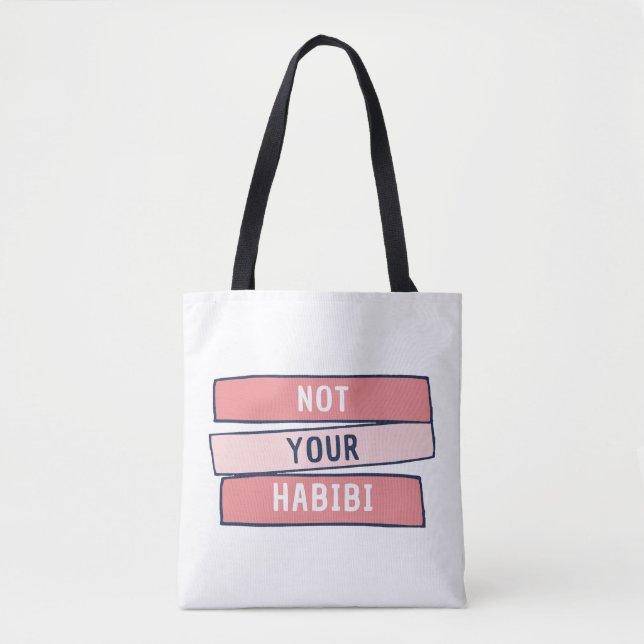 Tote Bag Pas votre Habibi - Drôle arabe féministe arabe - P (Devant)