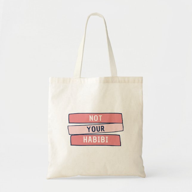 Tote Bag Pas votre Habibi - Drôle arabe féministe arabe - P (Devant)