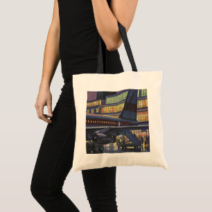 Tote Bag Passagers d'affaires vintage dans un avion à l'aér