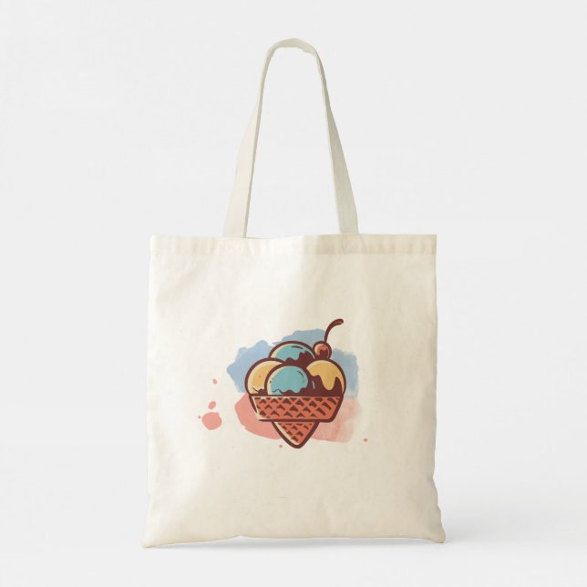 Tote Bag Pastel Aquarelle été esthétique (Dos)