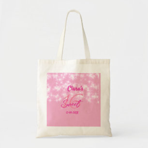 Tote Bag Pastel bébé rose doux 16 anniversaire ajouter nom