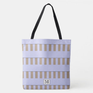 Tote Bag Pastel Blue Stripes sur n'importe quel monogramme