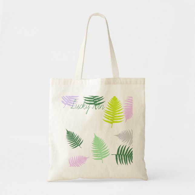Tote Bag Pastel Colors Lucky Fern (Devant)