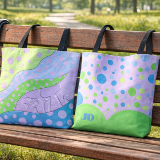 Tote Bag Pastel Faith Lettering Polka Dot