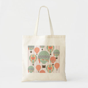 Tote Bag Pastel Hot Air Balloons Monte Pink Strié Sky