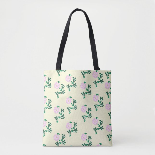 Tote Bag Pastel Pink Fleur Rose Vintage Motif (Devant)