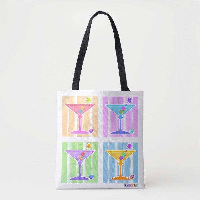 TOTE BAG PASTEL POP ART MARTINIS (Devant)