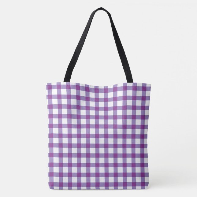 Tote Bag Pastel Purple En vichy Check Motif (Dos)