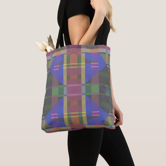 Tote Bag Pastel rainbow Colorful Geometric (De près)