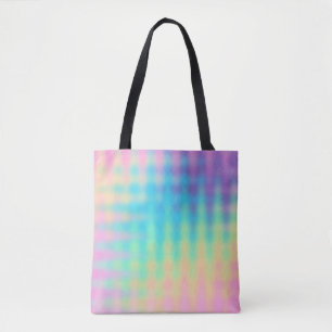 Tote Bag Pastel Rainbow Wavy Design