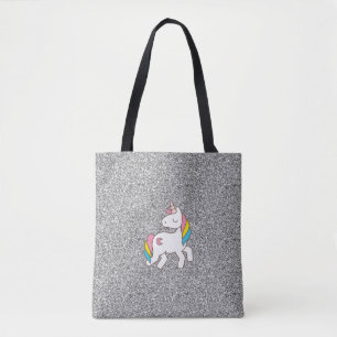 Tote Bag Pastel Silver Parties scintillant Unicorne