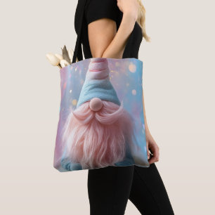 Tote Bag Pastel Unicorn Gnome / Gonk avec barbe rose bouffa