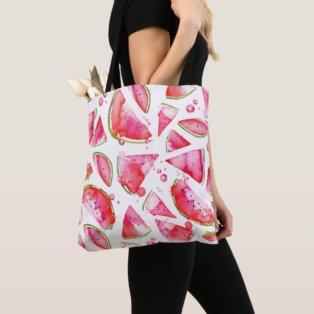 Tote Bag Pastèque à l'aquarelle 1 (De près)