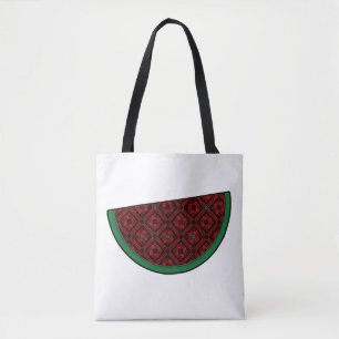 Tote Bag Pastèque de Palestine Broderie tatreez rouge