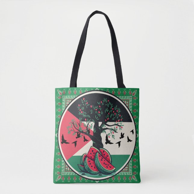 Tote Bag pastèque palestine - Liberté pour les Palestiniens (Devant)