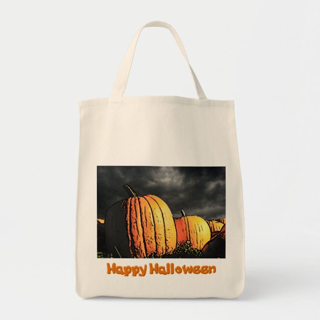 Tote Bag Patch Citrouille Halloween (Devant)
