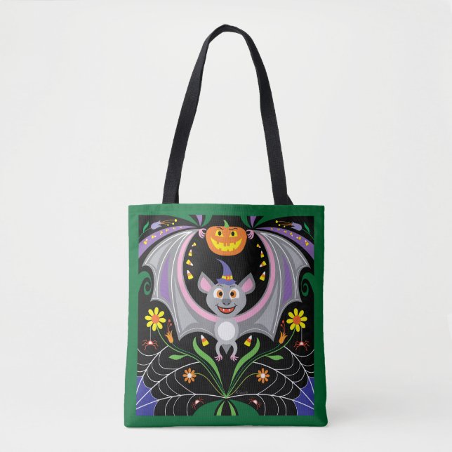 Tote Bag Patch de citrouille de minuit fou (Devant)