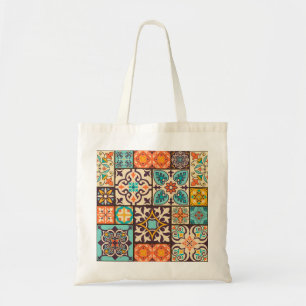 Tote Bag Patchwork coloré Islam Motifs Carrelage