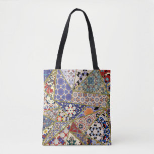 Tote Bag patchwork de carreaux d'origine espagnole Abstrait