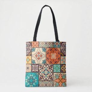 Tote Bag Patchwork islamique coloré : Carrelage Vintage.