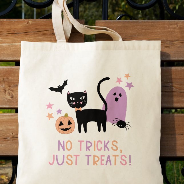 Tote Bag Pâte Pastel Halloween Pas De Trucs Il Suffit De Tr (Créateur téléchargé)