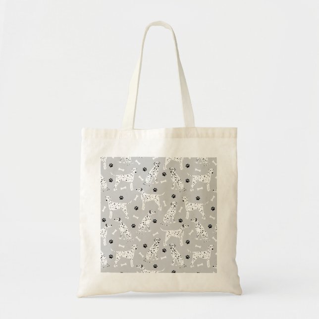 Tote Bag Pâtes et os dalmatiens (Devant)