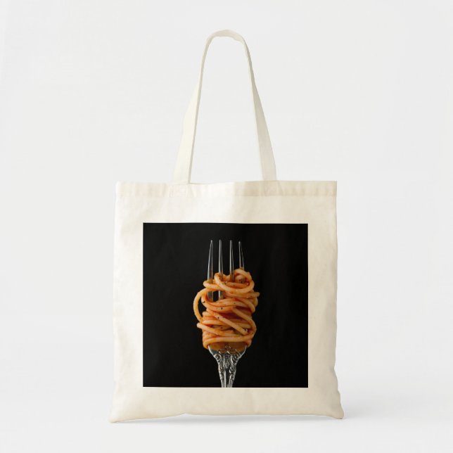 Tote Bag Pâtes filées sur une Fourche, Spaghetti alimentair (Devant)