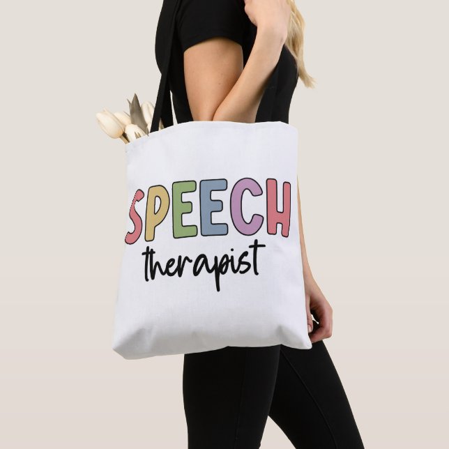 Tote Bag Pathologiste orthophoniste SLP (De près)
