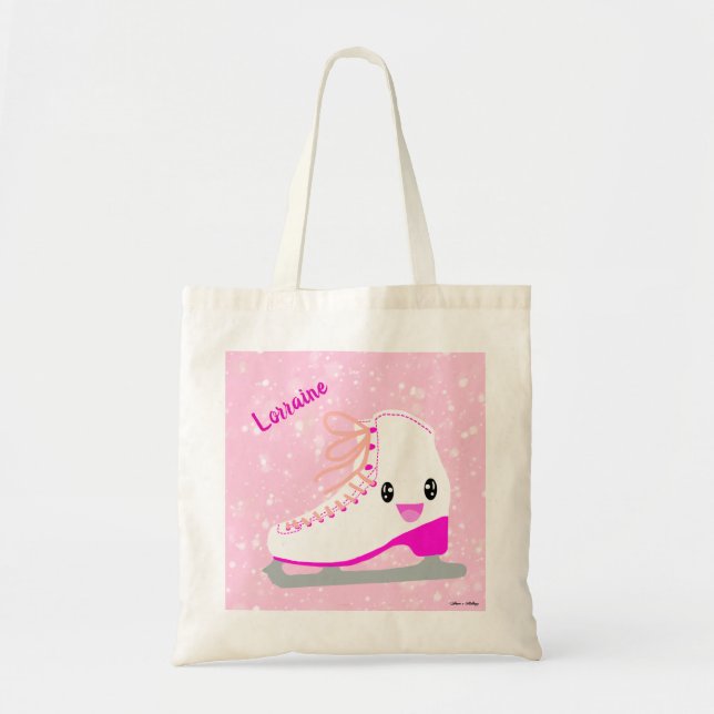 Tote Bag Patinage sur glace personnalisé Kawaii Patinage ro (Devant)