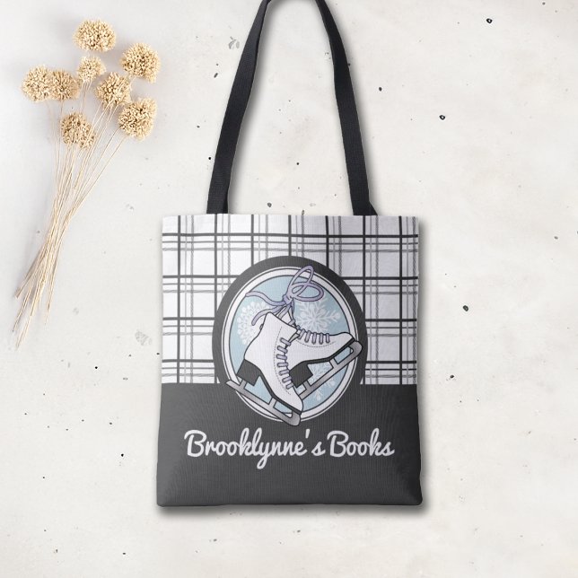 Tote Bag Patinage Tartan moderne personnalisé (Créateur téléchargé)