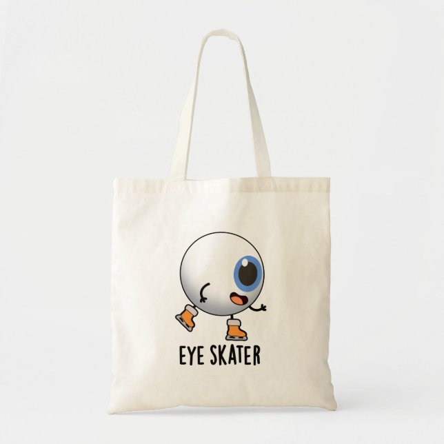 Tote Bag Patineur d'oeil amusant jeu de patinage sur glace (Devant)