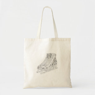 Tote Bag patins à silhouette de doodle Gâteau