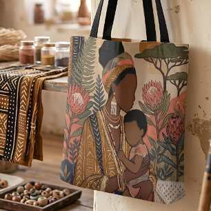 Tote Bag Patrimoine Terrien Protéa & Mudcloth