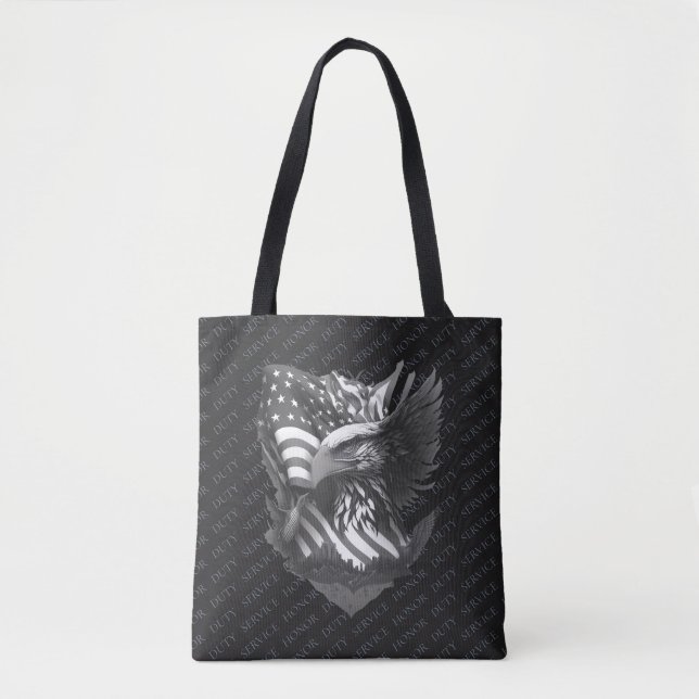Tote Bag Patriotic Military Appreciation Thank You Veterans (Devant)