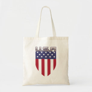 Tote Bag Patriotic U.S.A American Flag Shield