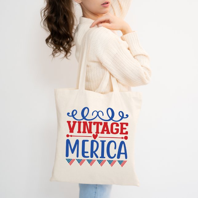 Tote Bag Patriotique de l'Amérique vintage (Créateur téléchargé)