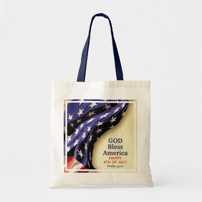 Tote Bag Patriotique DIEU BÉNISSE L'AMÉRIQUE (Devant)