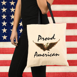 Tote Bag Patriotisme vintage American Bald Eagle Oiseau Vol