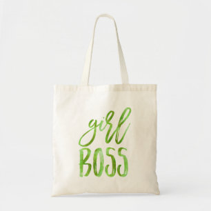Tote Bag Patron de fille Aquarelle verte à la chaux
