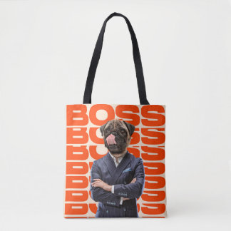 Tote Bag Patron dirigé par la tête de chien debout avec la