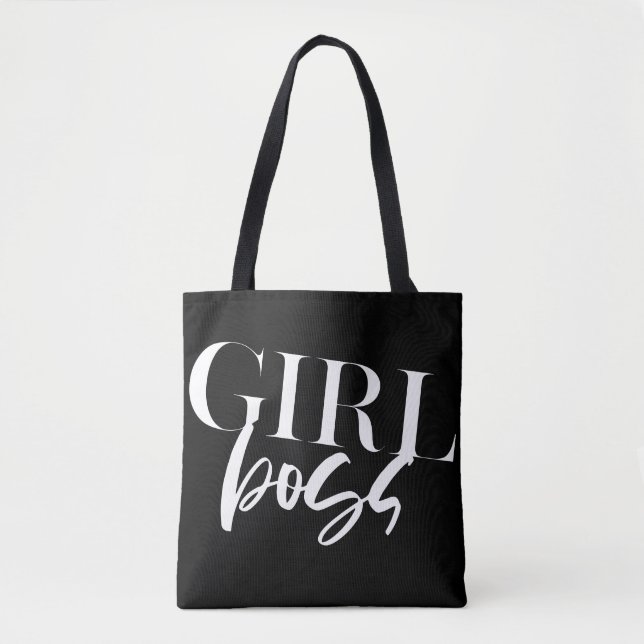 Tote Bag Patron | Texte blanc moderne | (Devant)