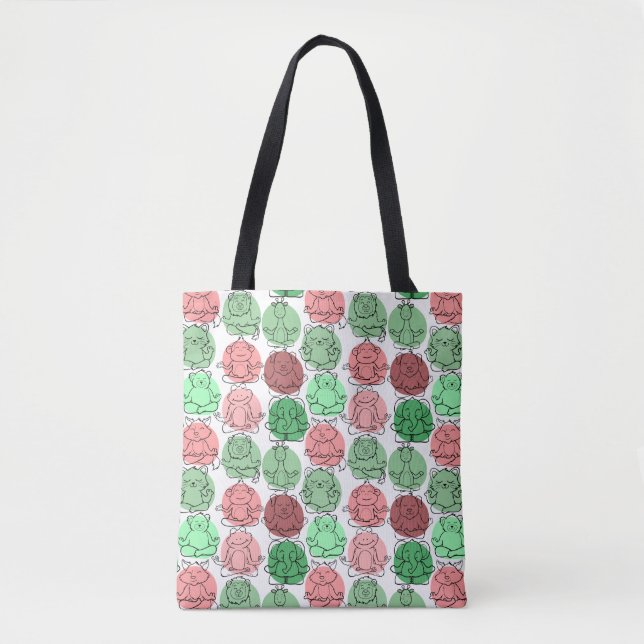 Tote Bag Patter les yoga poses | Yoga seamless pattern 18 (Devant)