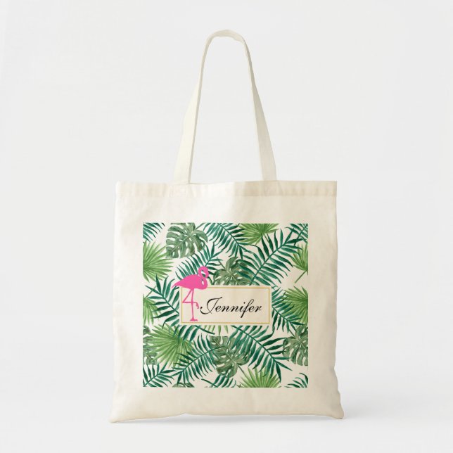 Tote Bag Pattern et Pink Flamingo (Devant)