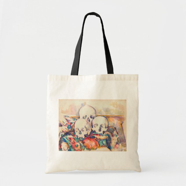 Tote Bag Paul Cezanne - Aquarelle à trois crânes (Devant)